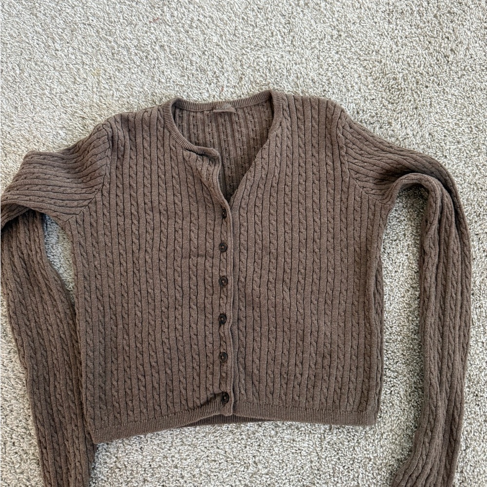 Brandy Melville Brown Button Down Shirt